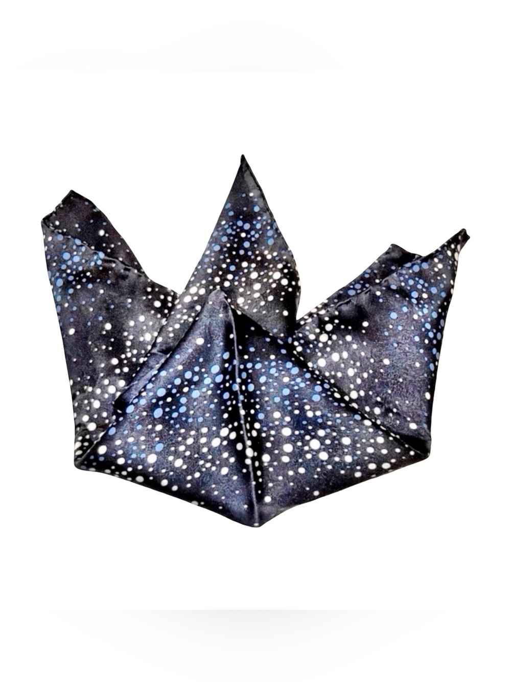 Bijan 100% Silk Pocket Square | Galaxy Pattern | Designer Crest | 13" x 13”